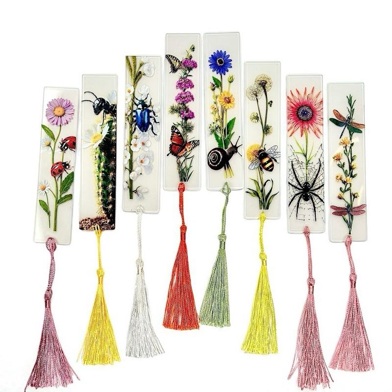 Acrylic Bookmarks with Insect Butterfly Pattern Design